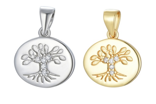 Charm plata 925 arbol de la vida zirconitas
