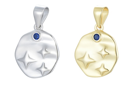 Charm plata 925 tres estrellitas con zirconita 2mm