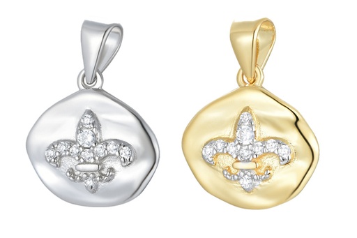 Charm plata 925 flor de lis zirconita