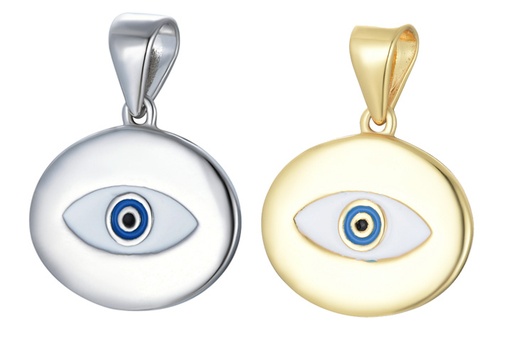 Sterling silver turkish eye enamel charm