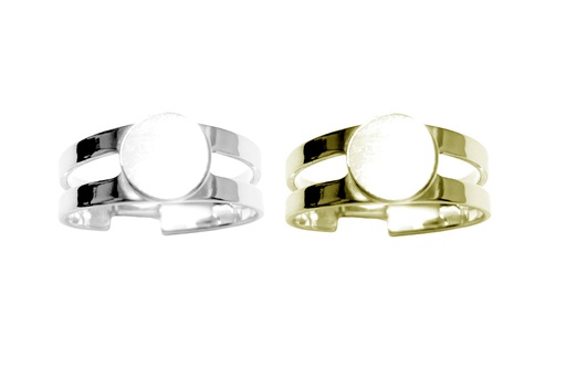 Base anillo abierta plata 925