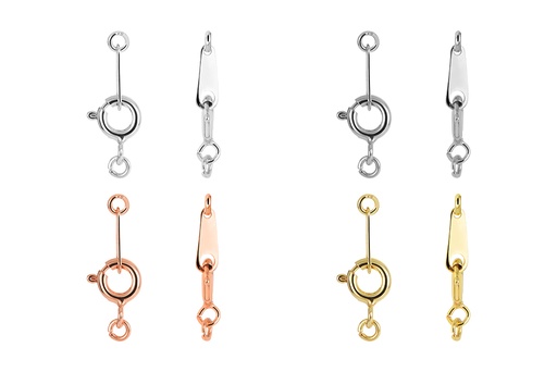 Sterling silver spring ring clap set