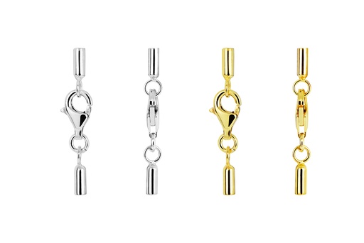 Sterling silver set 11mm lobster clasp + end caps
