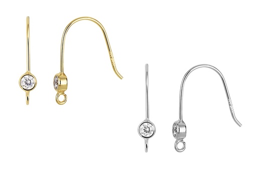 Sterling silver zirconia earring finding