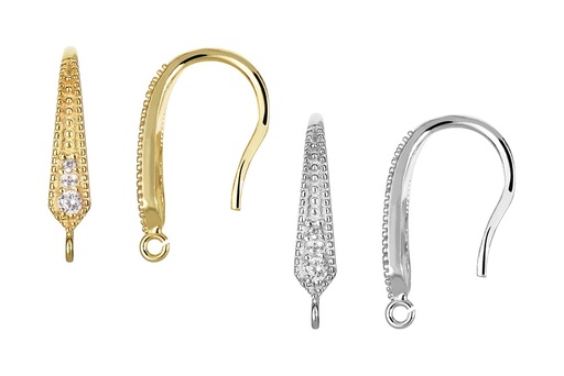 Sterling silver zirconia earring finding