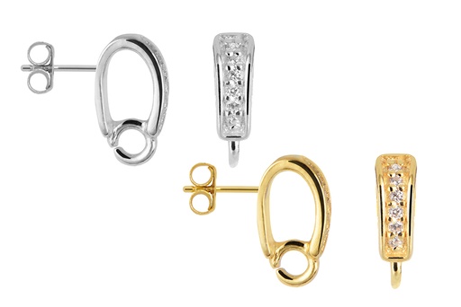 Sterling silver zirconia earring finding