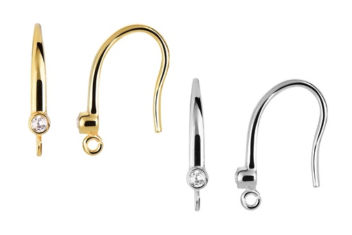 Sterling silver zirconia earring finding