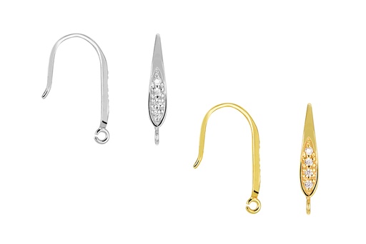 Sterling silver zirconia earring finding