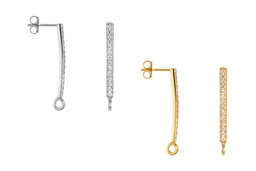 Sterling silver zirconia earring finding