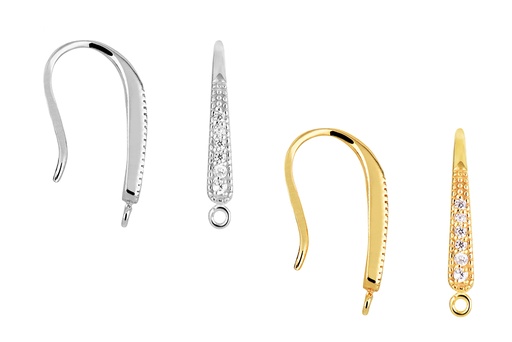 Sterling silver zirconia earring finding