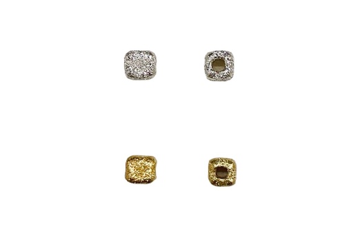 Cubo plata 925 diamantado 3mm agujero interior 1.5 mm