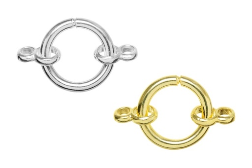 Silver 925 finding open ring with two end rings