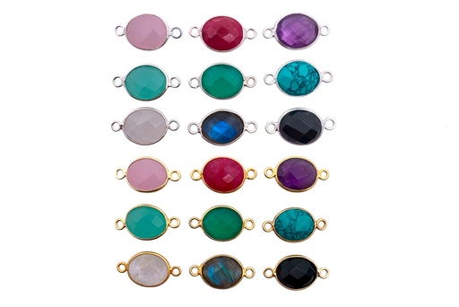 Sterling silver semiprecious stone oval 8x10mm finding