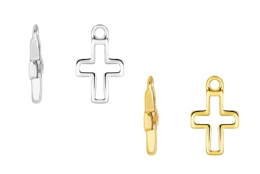 Sterling silver cross silhouette charm pendant