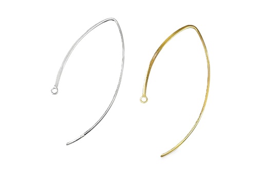 Sterling silver oval flat hook with closed ring, inside diameter 1.4mm