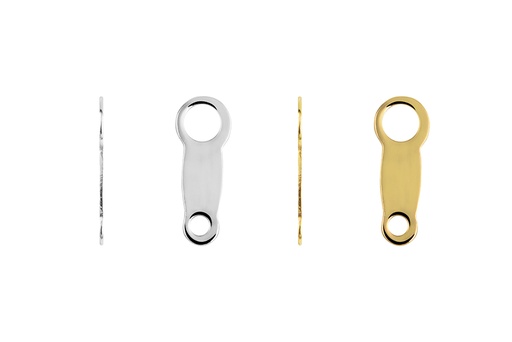 Placa plata con contraste 925 irregular 2 agujeros diferente medida