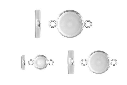 Base de entrepieza redondo plata 925 para adaptar esmalte o ceramica