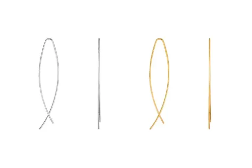 Sterling silver crossed hook earring base