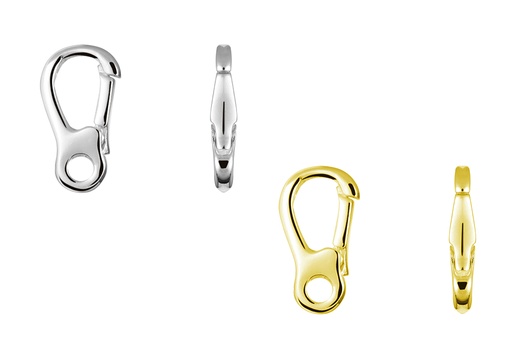 Sterling silver spring loaded hook clasp