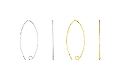 Sterling silver oval hook with open ring earring base