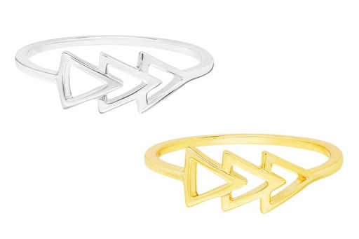 Anillo plata 925 tres triangulos 