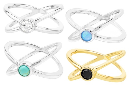 Silver 925 stones ring