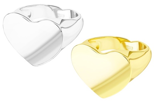 Anillo plata 925 sello corazón