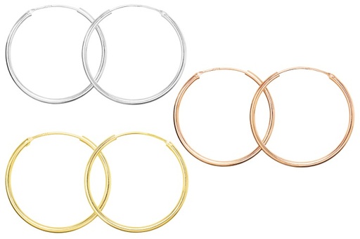 Earring hoop silver 925 8.00 a 25mm (pack of 10)