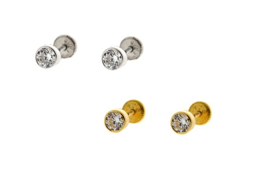 Silver 925 chaton cz baby earring