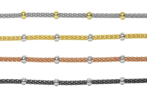 Silver 925 necklace 40+5cm rhodium