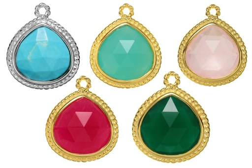 Charm silver 925 semiprecious stone