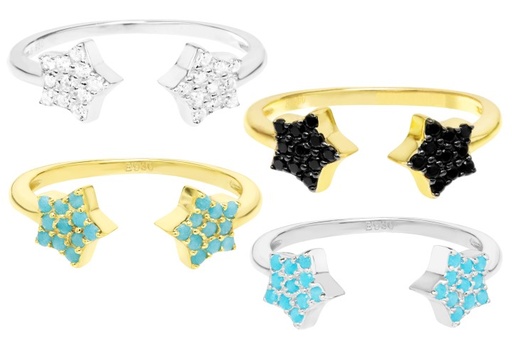 Silver 925 cz open ring