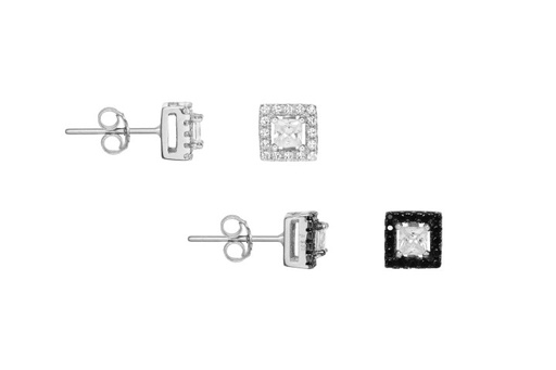 Silver 925 square earring cz