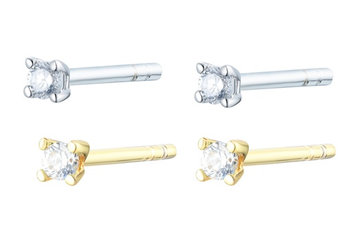 Earring silver 925 cz 7.00/8.00mm (pack of 3)