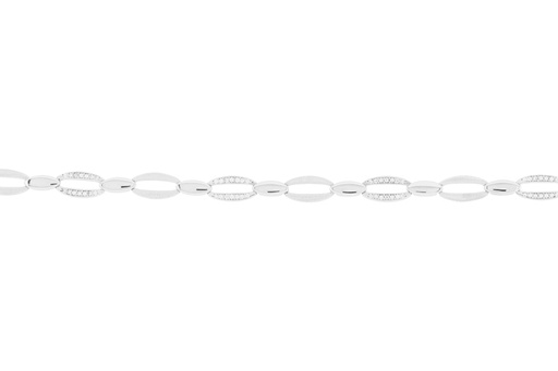 Silver 925 cz bracelet 18cm rhodium