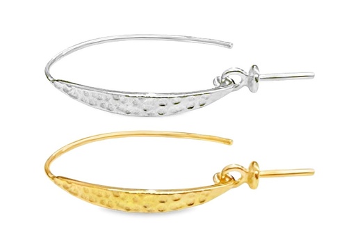 Base plata 925 pendiente gancho martelé con perno