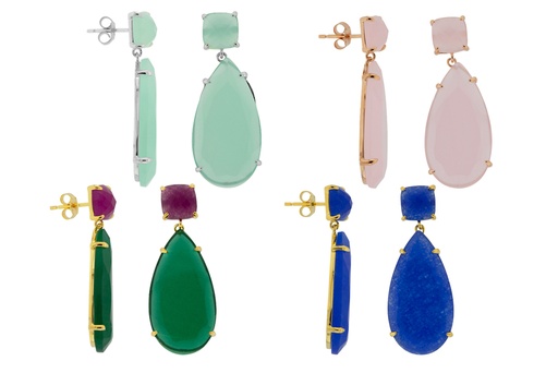 Silver 925 earring semi precious stone