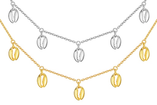 Silver 925 shells necklace 38+5cm sterling silver