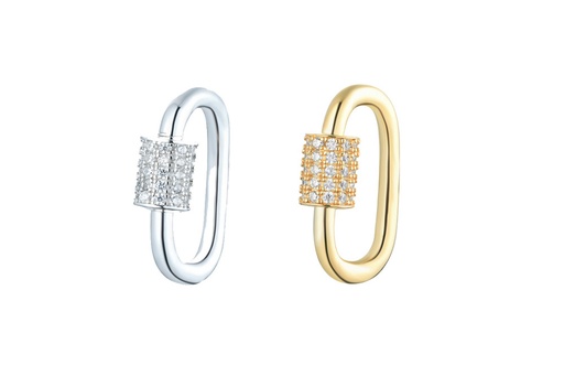 Screw lock sterling silver with cubic zirconia