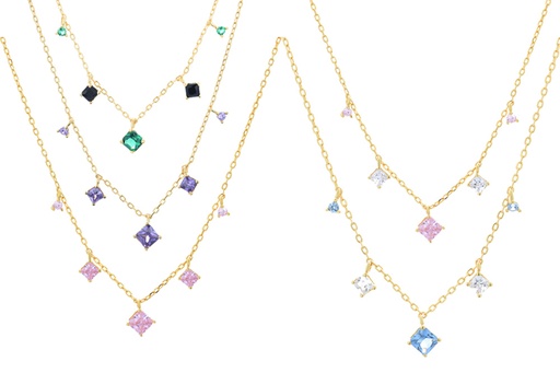 Silver 925 necklace with charm zirconita