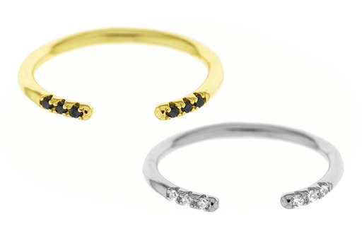 Anillo plata 925 abierto con circonitas 