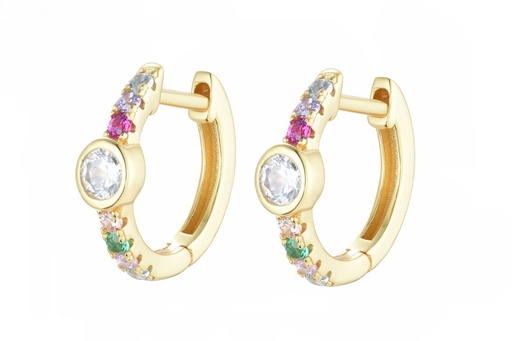 Sterling silver zirconia earring hoop