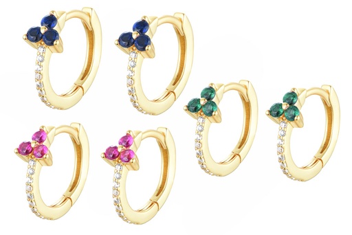 Sterling silver mini white zirconia hoop earring