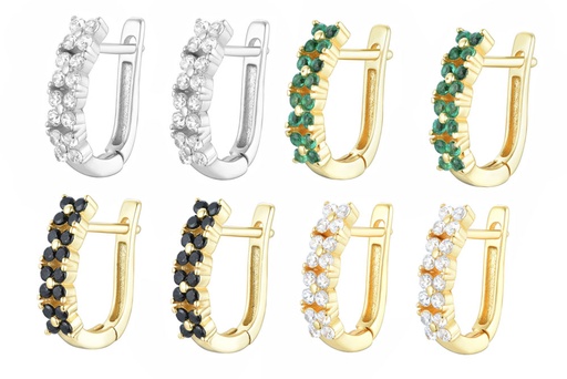 Sterling silver four zirconia flower earring