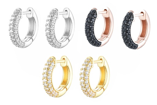 Sterling silver zirconia earring hoop