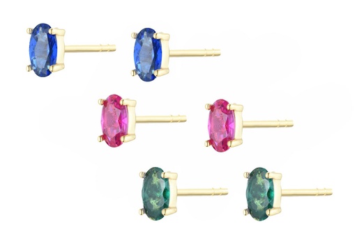 Sterling silver oval zirconia earring