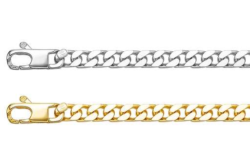 Cadena plata 925 barbada diamantada 4 lados 120 4mm