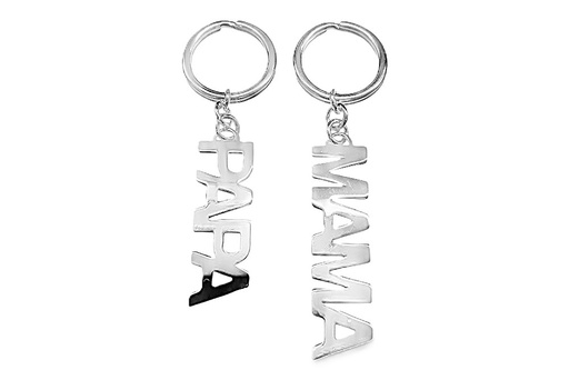 [15173KMA000000PL] Sterling silver mama & papa key chain