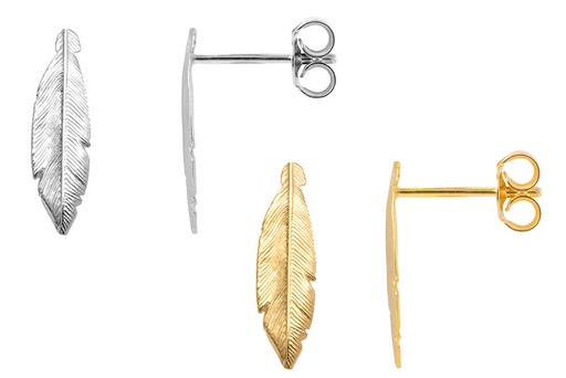 Pendiente plata 925 pluma