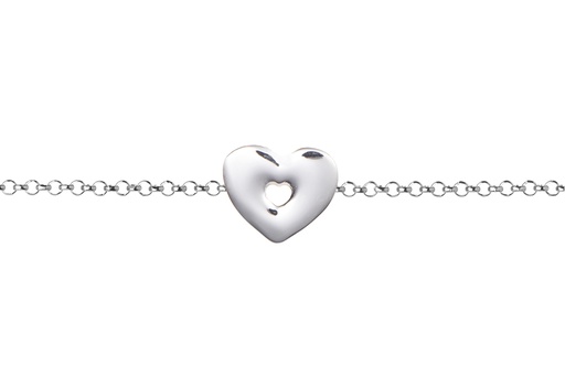 [15405B16E3PL] Pulsera plata 925 corazon